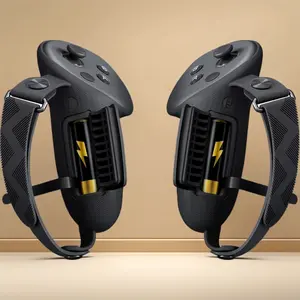 Upgraded Controller Grips Cover for Meta/Oculus Quest 3S/Quest 3 Accessories, with Battery Opening Cover and Knuckle Straps Protector