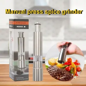 Manual mechanical stainless steel spice grinder, mini, compact, convenient to carry, easy to operate, suitable for grinding various spice ingredients