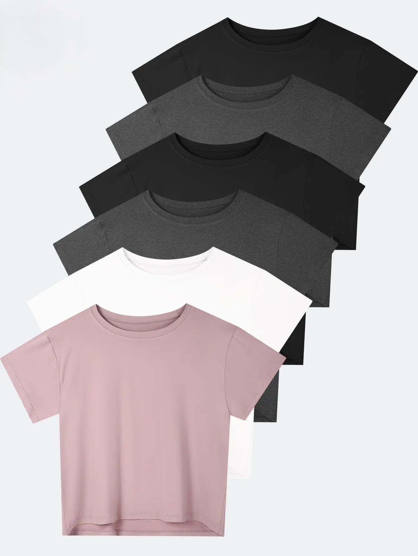 Women's Athletic Fitness Sport Tops, 6-Pack Loose Fit Short Sleeve Workout T-Shirts for Gym & Yoga, Fitness Sport Top, Tops For Women