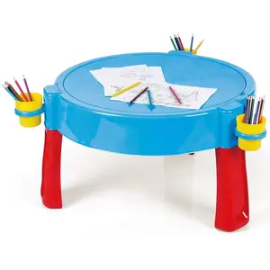 3-in-1 Kids Activity Table - Sand & Water Play, Indoor & Outdoor, Multi-Purpose Craft Table with Lid, 29" High for Ages 2-8