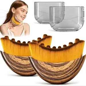 2pcs Gentle Lightweight Lymphatic Drainage Facial Brush for Daily Sculpting & Contour – Anti-Puffiness, Detox, Lift, Improves Skin Glow & Product Absorption