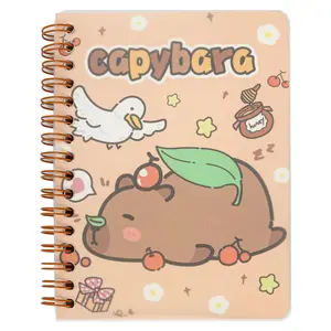 Capybara Spiral Notebooks, 1 Pack 4.1" x 5.7" A6 Wirebound Notebook NotePad Diary Stationary for Capybara Lover Birthday Gifts Office School Students Rewards