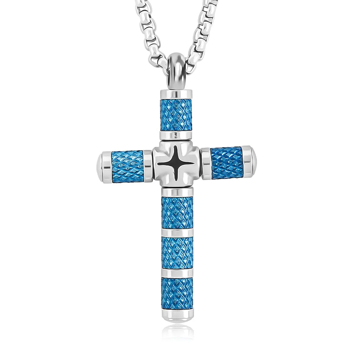 Cross Pendant Necklace in Stainless Steel 22 Inches