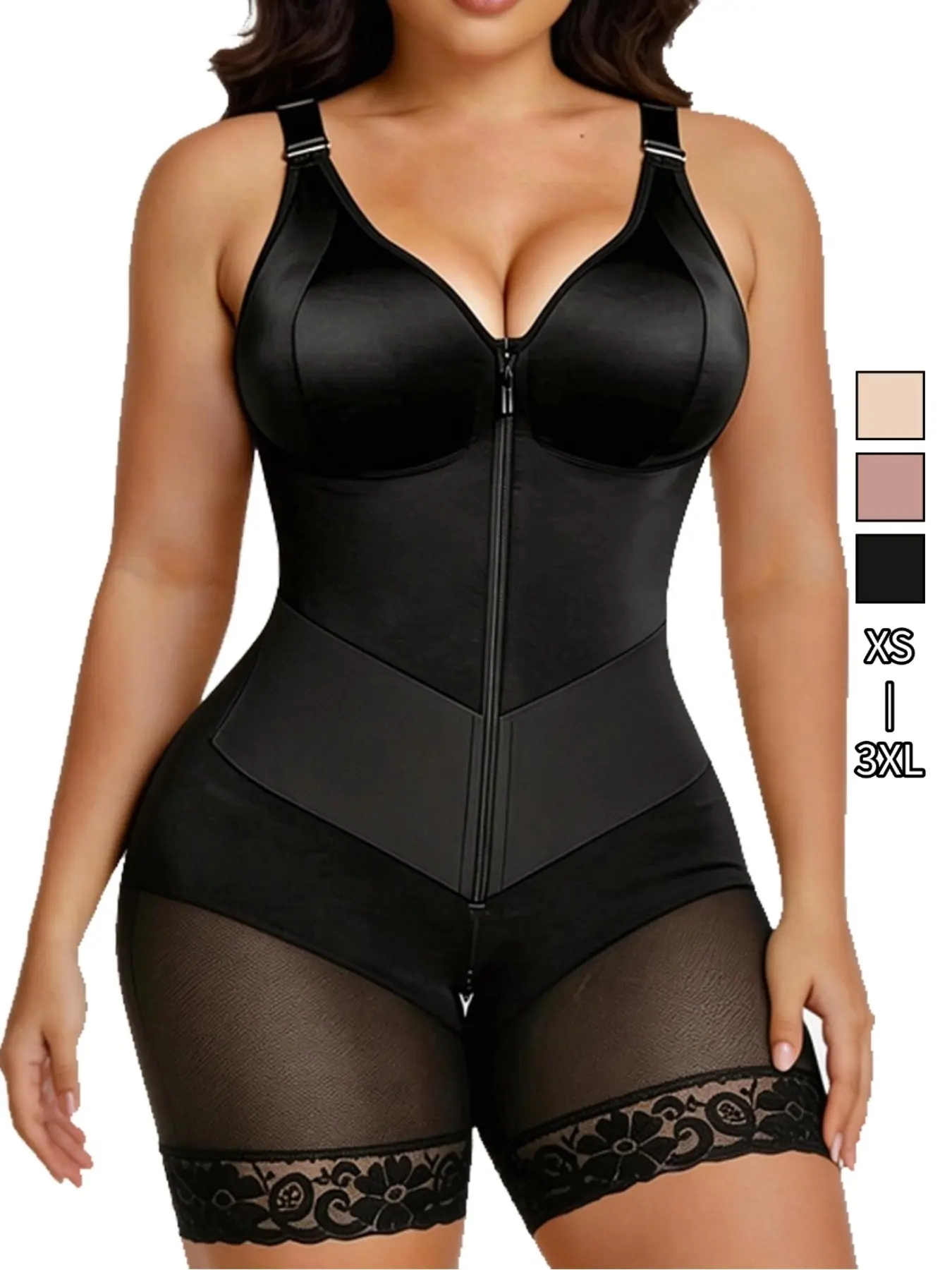 New Women's Shapewear Bodysuit, Fit Colombian Fajas, Bodysuit Fajas Tummy Control Butt Lifter , Full Body Sculpting Waist Trainer, Adjustable Straps, Zipper Backless Top & Body Shaper Shorts, Dual Layer Compression Belt, Underwear