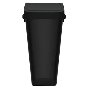Glad Link & Sort 12 Gallon Plastic Waste and Recycling Bin with Lid, Black