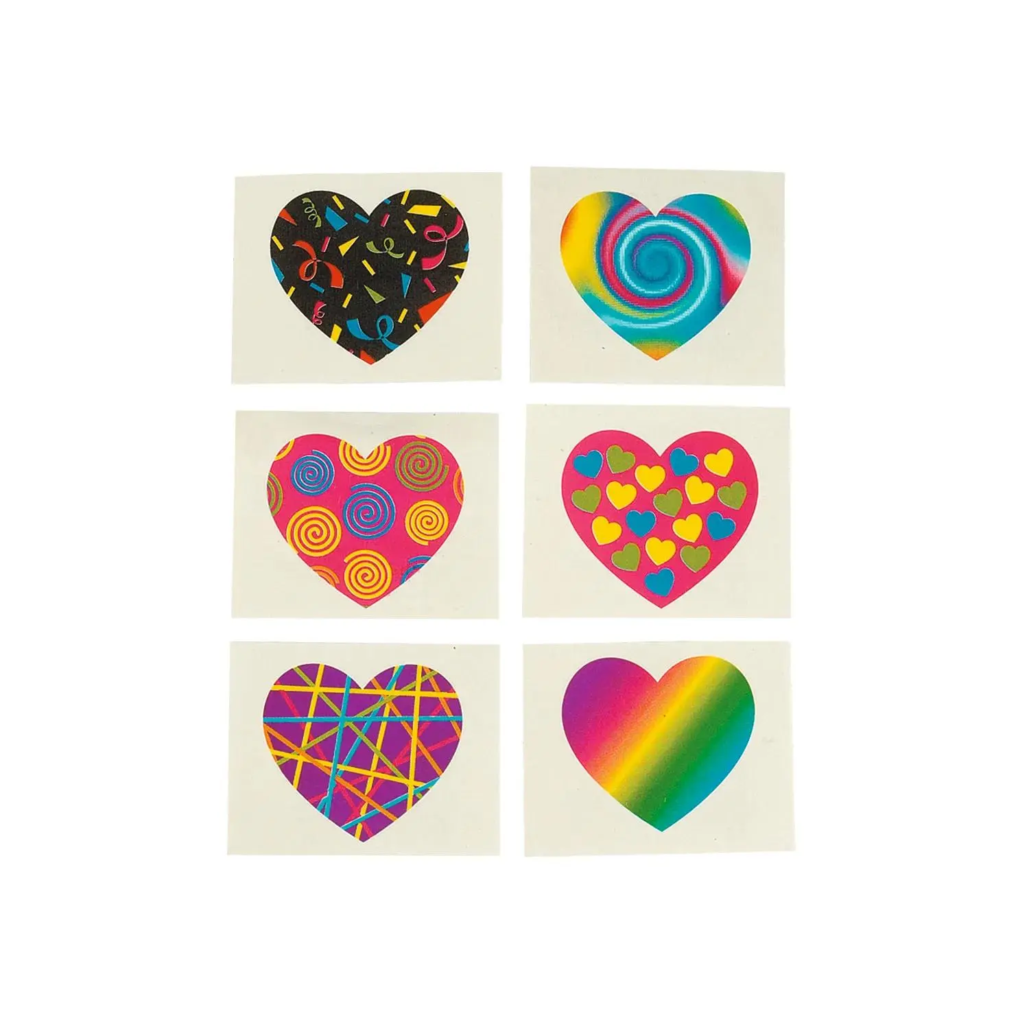 Bulk 72 Pc. Funky Heart Temporary Tattoos