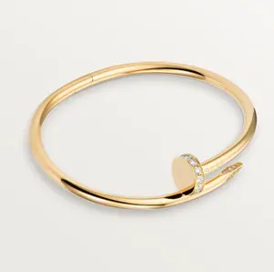 Pre-owned Cartier JUSTE UN CLOU bracelet, classic model, DIAS，yellow gold，size17，2024full set