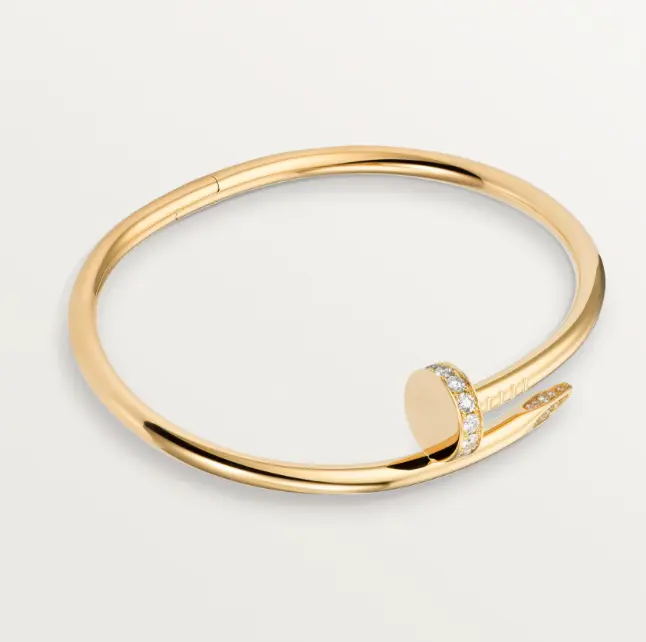 Pre-owned Cartier JUSTE UN CLOU bracelet, classic model, DIAS，yellow gold，size17，2024full set