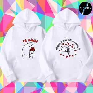 Funny Fl0rk Couple Matching Hoodies, Graphic Hoodie Casual Fabric Pullover Hooded Sweatshirt for Women for Men, Couples Love Gift