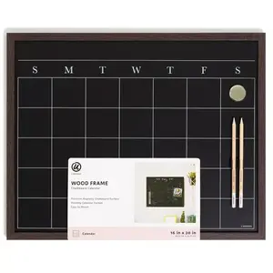 16X20 Flat Front Wood Frame Chalkboard Calendar - Walnut