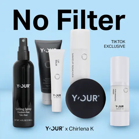 Y'OUR No Filter Beauty Bundle - Limited Ed. 6-Item Face Set, Primer-Infused Hydrating Glow Skincare for All Skin Types, Valentine's Gift for Women, Multi-Pack