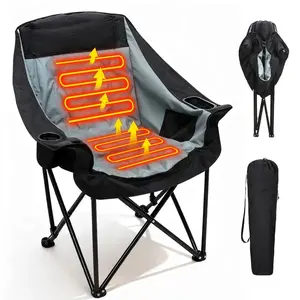Portable Oversized Heated Camping Chair With 3 Heat Levels