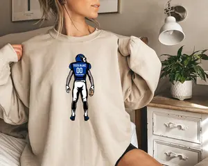 Custom Football Season Sweatshirt,Your Name Football Game Shirt For Men Women, Custom Football Tee, Custom Sport Shirt, Customized Football
