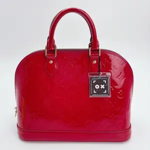 Pre-owned Louis Vuitton Alma Monogram Vernis PM Wine Red