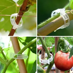 Tomato Clips, Plastic Trellis Clips, 100 Pcs Plant Support Clips, Garden Clips to Grow Upright Makes Plants Healthier