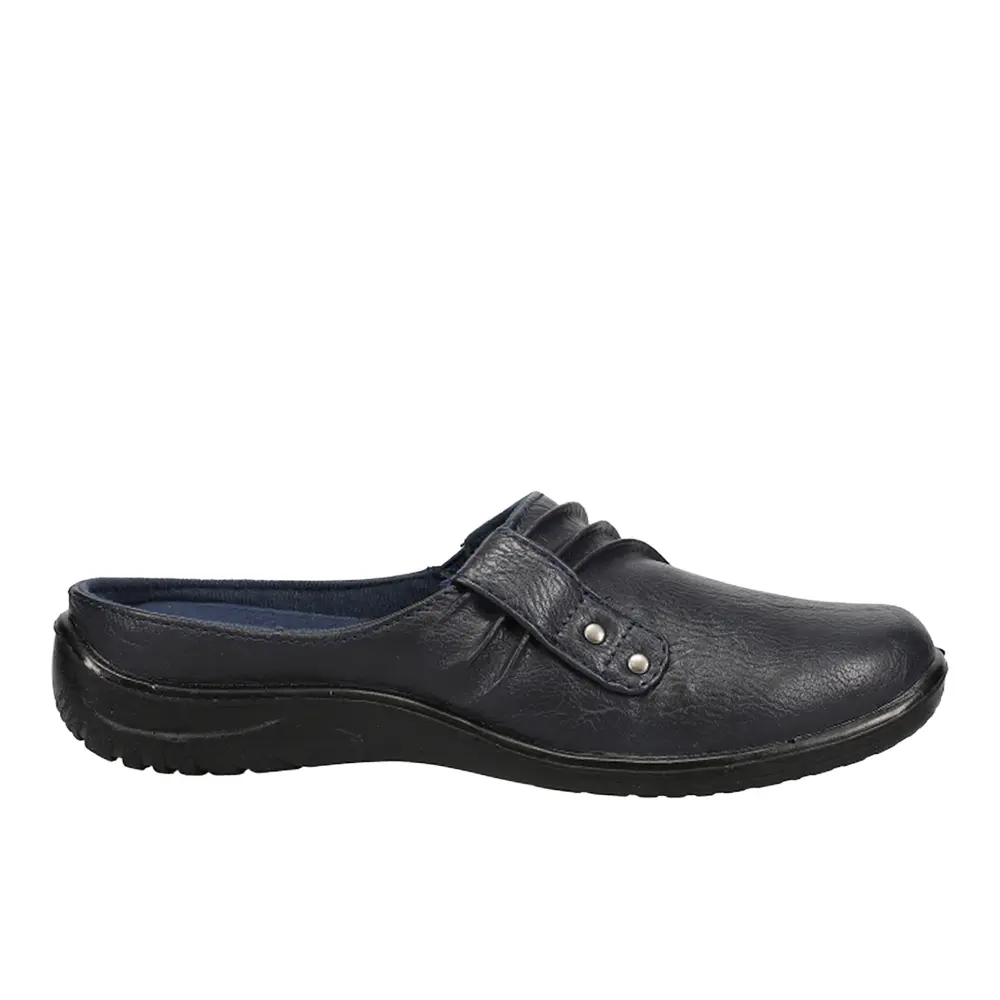 Easy Street Womens Holly Studded Mules Flats Casual - Blue
