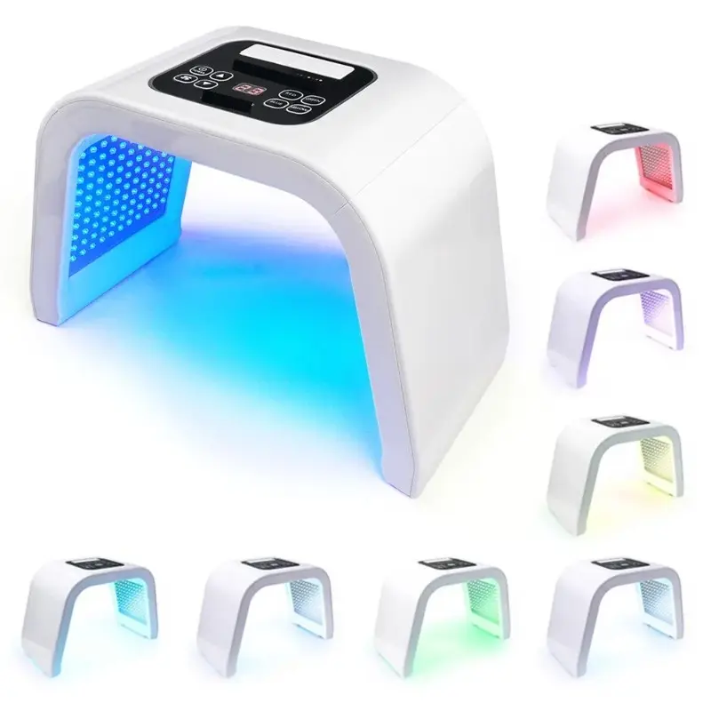 Us Plug Home Facial Mask Machine, Seven Color Pdt LED Light Therapy Heating Instrument, Face & Body Mask Applicator, Facial Care Instrument, New Condition