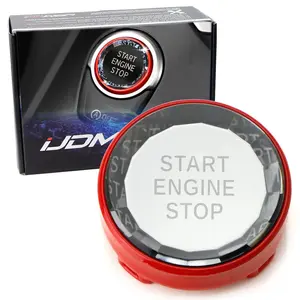 iJDMTOY Crystal Diamond Reflective Engine Push Start Button w/Red Trim For BMW Exx Chassis Code 3 5 6 7 Series, X1 X3 X5 X6 Z4