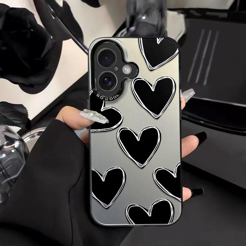 Heart Doodle Artwork Patterns Phone Case Durable Hard Acrylic Back Case With An Anti-Yellowing Coating, Made From High-Quality Designed For Reliable Drop Protection For Your Phone For iPhone 17.16.15.14.13.12.11.X.XS.XSMAX.XR.8.7