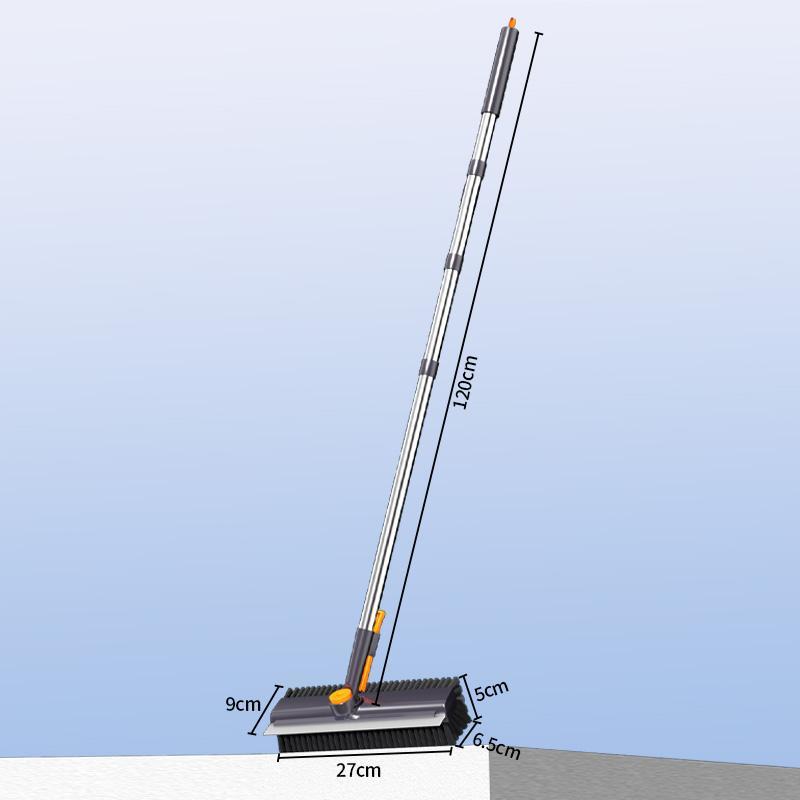 Long Handle Floor Scrub Brush with Stiff Bristles 3-in-1 Heavy-Duty Scrubber for Shower Bathroom Patio Garage Kitchen Wall and Deck Multifunction Magic Broom Home Care Supplies shower scrubber brush Squeegee Household