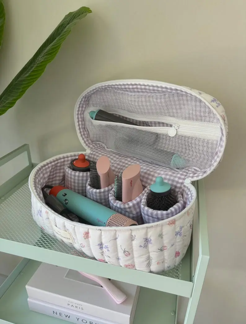 Roses Airwrap Compartmentalized Travel Organizer for Dyson/Shark Products Hair Tool Bag