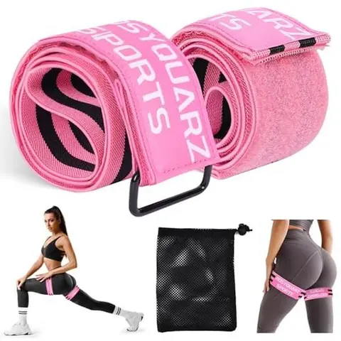 Booty Bands with Special Buckle & Cramp Ring Design Adjustable BFR Bands for Glutes Hip Building Occlusion Resistance Bands - Workout Straps 2-Pack