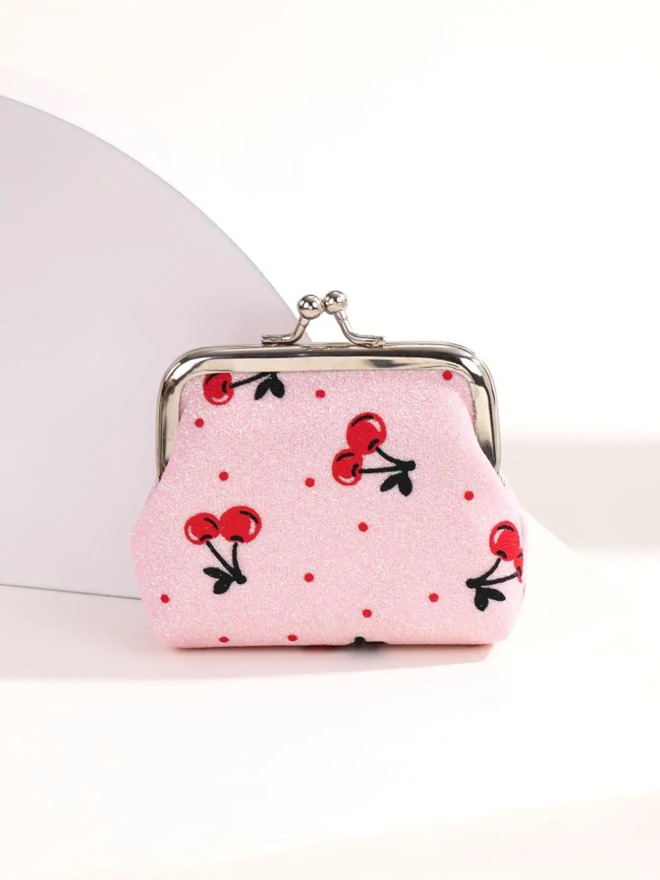 Fall 2025 New Trendy Cherry Pattern Coin Purse for Women, Cute Storage Wallet As Gift, Kiss Lock Buckle Small Stuff Storage Bag for Daily Accessories,
