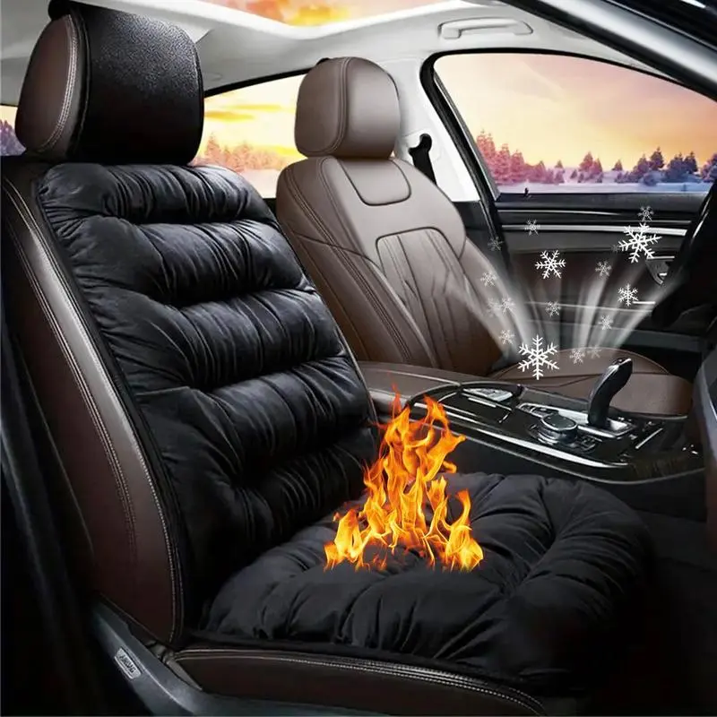 Winter Car Seat Cushion, 1 Count Soft Plush Car Seat Cover, Thickened Front Single Seat Cover, Universal Seat Cover for Cold Weather, Auto Seat Covers