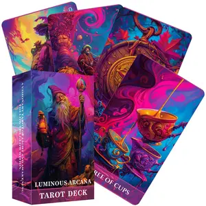 78 Card Luminous Arcana Tarot Deck, 13x8 Cm Perfect for Wisdom, Creativity, and Awakening Readers, Card Game for Insight, Tarot Card Decks