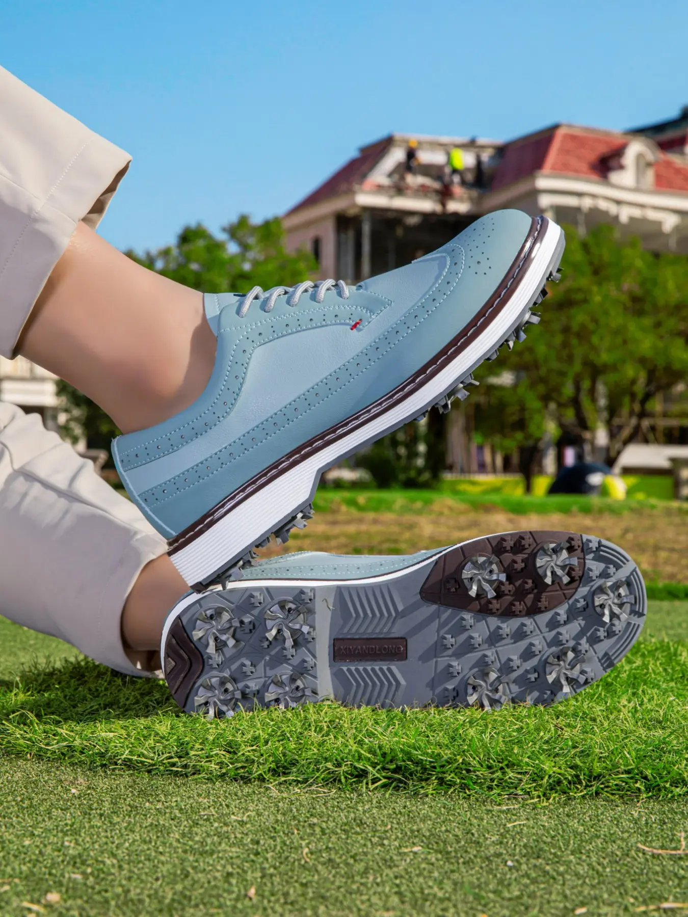 Men's Waterproof Golf Shoes, Professional Cleat Golf Sports Shoes, Lightweight Outdoor Comfortable Training Shoes, Durable Design for Golf Enthusiasts, Athletic Golf Shoes, Golf Spike Shoes