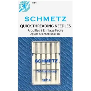 Schmetz 5pk Size 90/14 Quick Self-Threading Sewing Machine Needles 1791 705 HDK