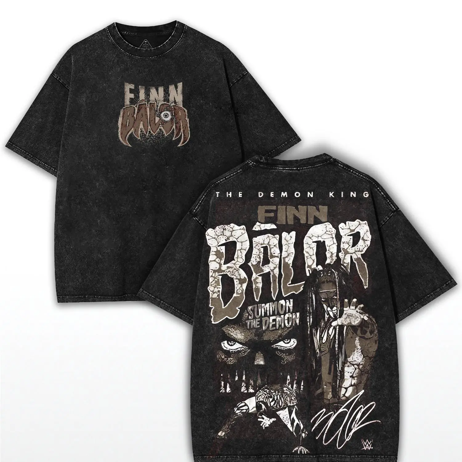 Finn Bálor Demon King Oversized Washed Tee – Summon The Demon Heavy Cotton WWE Wrestling Graphic. Trending streetwear vintage fan Collector Drop.