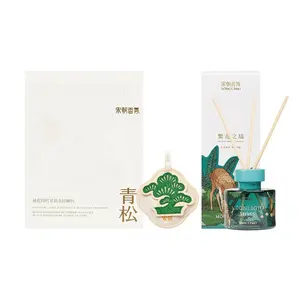 SONG CHAO Fragrance Diffuser Set - No Flame Aromatherapy with Floral & Woody Notes, 120ml + Embroidered Scented Sachet