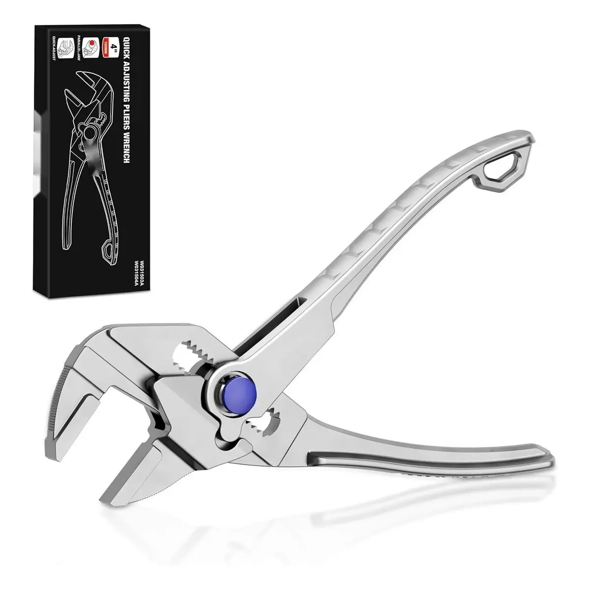 4-in Mini Smooth Jaw Adjustable Pliers Wrench, High-Toughness Alloy Steel, Anti-Rust Coating, Compact Grip, Ideal for EDC Users in Tight Spaces