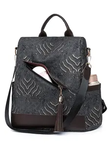 Women's Fashion Multi-Functional Anti-Theft PU Leather Backpack, Convertible Handbag and Crossbody Bag, Travel Backpack Multifunctional Backpack Available in and