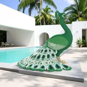 8646pcs Peacock Building Block Set, Creative Room Decor, Perfect Gift for Birthdays/halloween/festivals, DIY Craft Kit