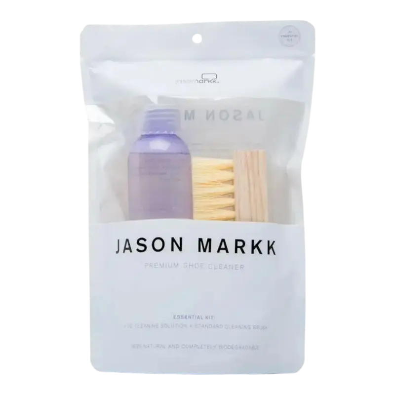 Jason Markk Essential Footwear & Sneaker Cleaning Kit - 4 oz Natural Fragrance-Free Solution, Brush, Effective Dirt Removal for Suede & Nubuck