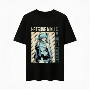 Hatsune Miku Anime Graphic Tee Retro Vocaloid 01 Oversized T-Shirt 100% Premium Cotton Unisex Streetwear Cute J-Pop Manga Merch Top