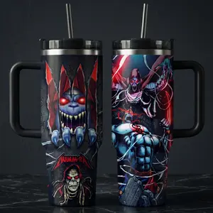 Mumm-Ra The Ever-Living 40oz Insulated Tumbler with Handle & Straw, 80s Retro Cartoon 40oz/30oz Stainless Steel Travel Cup, Mumm-Ra Thundercats Retro Cartoon Fan Gift