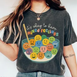 Comfort ColorsIts Okay to Have Mixed Feelings TShirt, Mental Health Therapy Tee, Teacher Emotions TShirt, Inclusion Counselor Tee BCBA