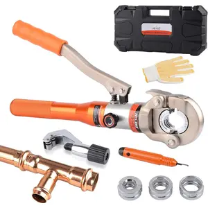Propress Tool for Copper Pipe, Hydraulic Tool Dies Jaw 1/2", 3/4", 1" with Pipe  Suitable for Pressing Copper Pipe of Water Heating  Tool