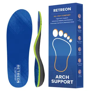RETREON Arch Support Insoles with Shock Absorption | All-Day Comfort for Work, Walking & Running | Trim-to-Fit Design for Athletic Shoes, Boots & Casual Shoes | Unisex Cushion Insoles for Men & Women | Pain Relief, Flat Feet & Plantar Fasciitis