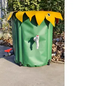 52 Gallon Rain Collection System Collapsible PVC Water Storage Tank with Three Spigots Water Barrel Collector Garden Water Catcher