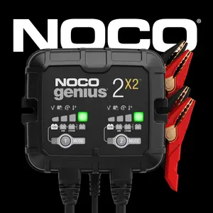 NOCO GENIUS2X2, 2-Bank, 4A (2A/Bank) Smart Battery Charger, 6V and 12V, Battery Maintainer, Trickle Charger and Desulfator Phone Smartphone