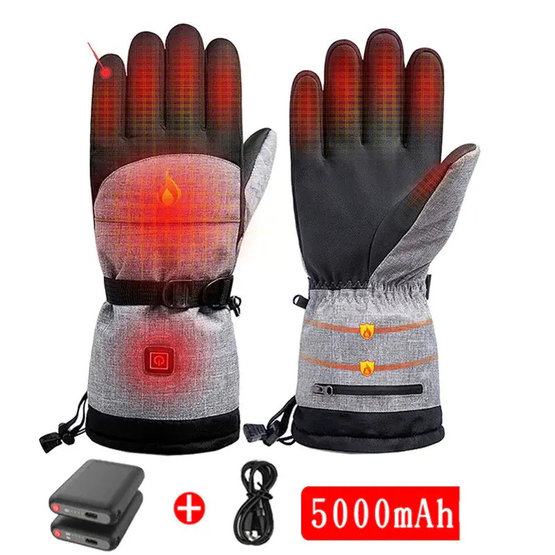 Heated Gloves with Adjustable Temperature 5000mAh Battery Set for Cold Weather