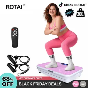 ROTAI Vibration Plate Exercise Machine - Lymphatic Drainage, 300LBS Capacity, Compact Design, Strong Power, Home Fitness Equipment, At Home Gym Equipment for Full Body Workouts