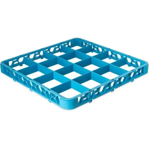 Carlisle Foodservice Products Plastic CFSRE1614 16-Compartment Extender Dishwasher Rack, Blue