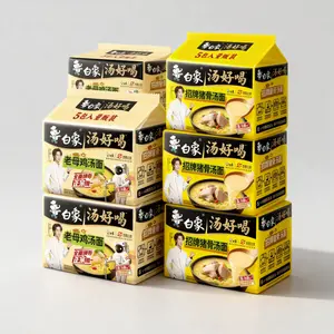 White Elephant Instant Noodles Combo | Pork Bone Soup & Chicken Soup | 30 Packs(113g Each)