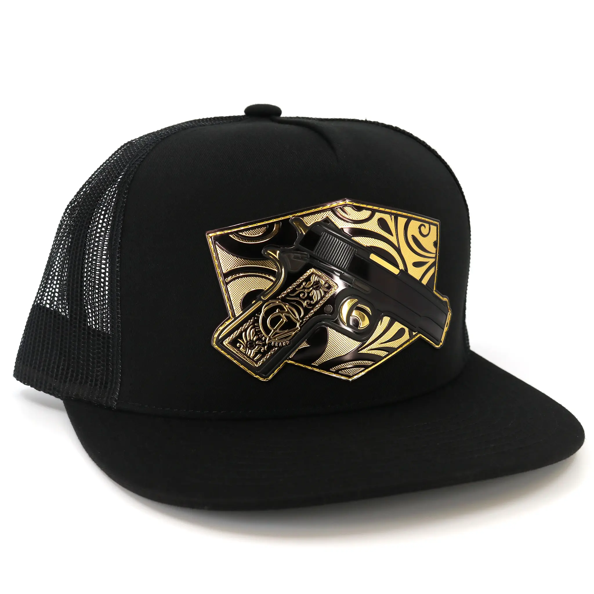 Cachas De Oro Black flat visor hat Cachas De Oro Black flat visor hat