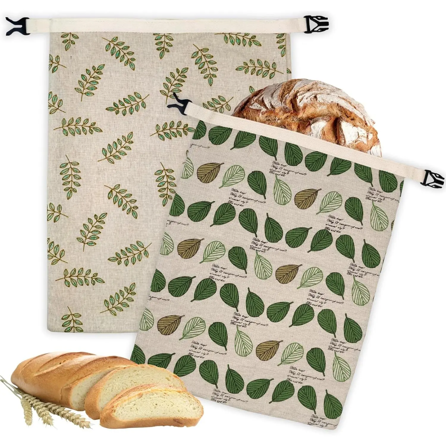 2 Pack 13x17'' Large Reusable Beeswax Bread Bags with Zipper, Airtight Sourdough Bread Storage Bag for Homemade Bread, Keeps Loaves Fresh Longer, Freezer Safe Natural Zero Waste